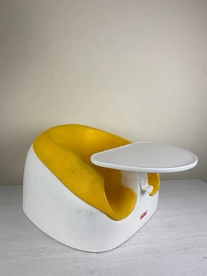 Nuby Baby Chair w/ Tray Floor Feed & Play Yellow White Plastic - Image 1 of 4