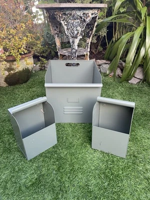 Set Of 3 IKEA REJSA Storage Box Metal Bin Green 1 Large 2 Mediums  - Image 1 of 4