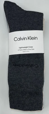Calvin Klein 4 Pairs Men's Dress Lightweight Crew Socks ~ Assorted ~ US 7-12 - Image 1 of 3