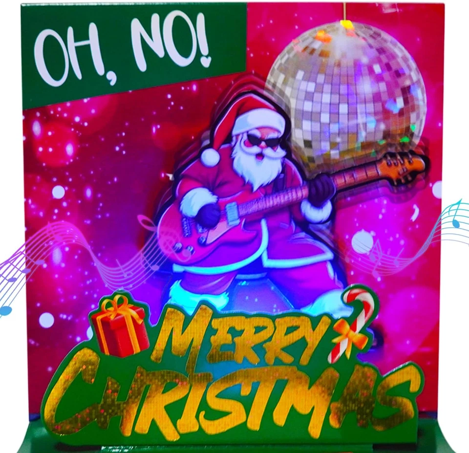 Musical Pop up 3D Merry Christmas Card with Envelope - Image 1 of 4
