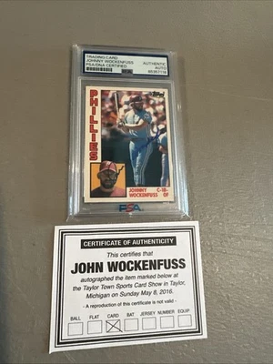 John Wockenfuss Autographed 1984 Topps Traded baseball card #130T PSA Authentic - Image 1 of 4