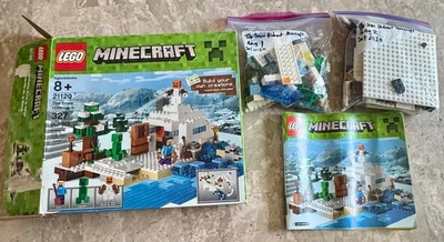 Lego 21120 Minecraft The Snow Hideout Used Complete Box Instructions Minifigs - Image 1 of 3