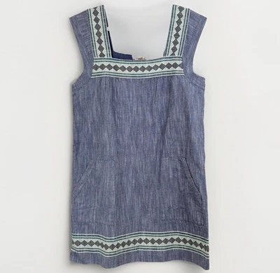 Mini Vestido Faherty Mujer Mediano Hailee Algodón Orgánico Azul Marino Jacquard Cambray Foto 1 de 4