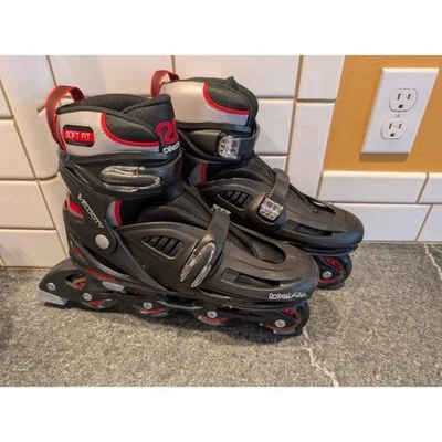 Patines en línea Rollerblade Velocity ajuste suave negro rojo adulto talla 7-10 ajustables Foto 1 de 4
