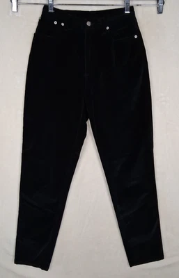 Denim & Co. Pantalones Mujer 6 Terciopelo Negro Terciopelo Pierna Recta Bolsillos Vacaciones Foto 1 de 4