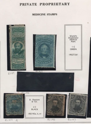 US 1862-1883 PRIVATE DIE PROPRIETARY MEDICINE STAMPS COLLECTION OF 31 STAMPS - Image 1 of 4