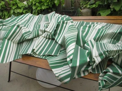 laize de soie sauvage rayures vertes et blanches vintage - Photo 1/4