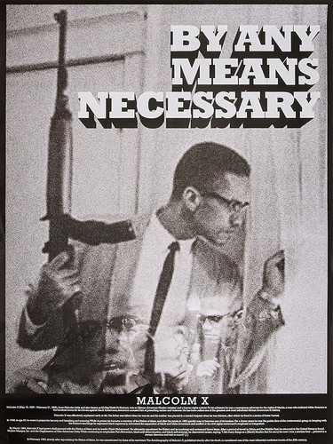 Malcolm X Poster By Any Means Necessary Black History Wall Art Print (18x24)