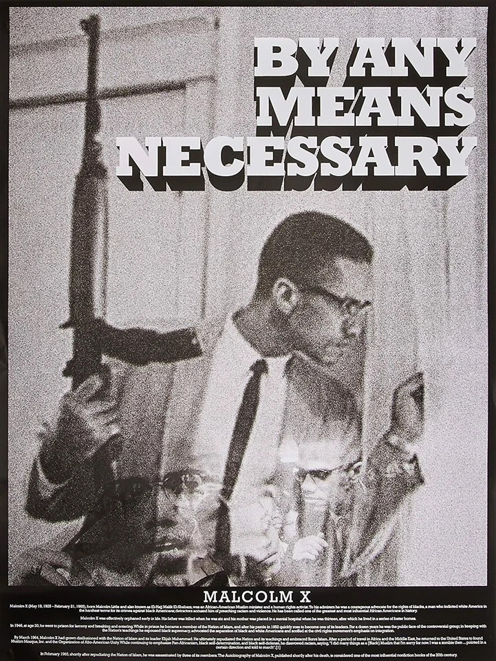 Póster Malcolm X por cualquier medio necesario impresión de arte de pared de historia negra (18x24) Foto 1 de 1