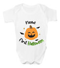 Personalised Halloween Baby Grow First Pumpkin Bodysuit Any Name Vest