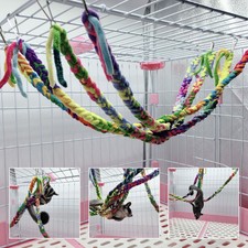 Hamster Ladder Swing Cage Stand Hammock Small Parrot Climbing Rope Hanging Usa