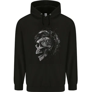 Punk Rock Skull With Tattoos Skull Music Childrens Kids Hoodie - Picture 1 of 3