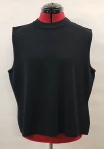 St. John Basics Knit Black Sleeveless Crew Neck Wool Blend? Top Size Large Flaw - Bild 1 von 7