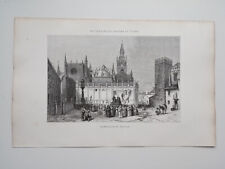 Cathedrals of Seville - Antique/Vintage Print - 1857