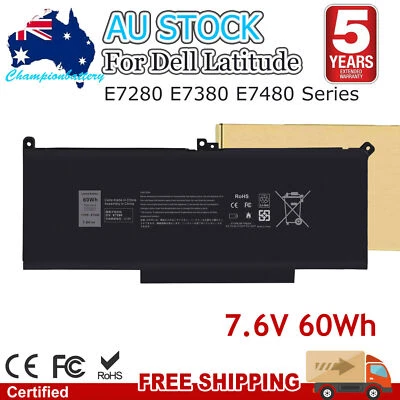Replacement Battery for Dell Latitude 7490 7480 7390 7380 7290 7280 F3YGT - image 1 of 4