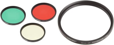 New Tiffen 77mm Black & White 3 Filter Kit Red Yellow Green + 77mm UV Protector - Image 1 of 4