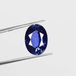5.10 Ct. Certified Oval Cut Blue Sapphire Loose Gemstone For Ring 12 mm - Picture 1 of 6