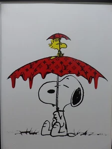 DEATH NYC "GERAHMT" Lithografie ltd. edition C.O.A. "Snoopy Woodstock chilling" - Bild 1 von 11