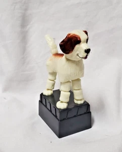 Collapsing Dog Puppet Thumb Toy Spaniel Puppy White Brown 3.5" Plastic - Picture 1 of 5