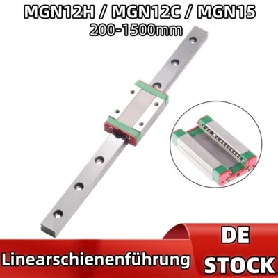 MGN12H MGN12C MGN15 Linearführung Gleitschiene Linear Rail mit Block 200-1500mm - Bild 1 von 4