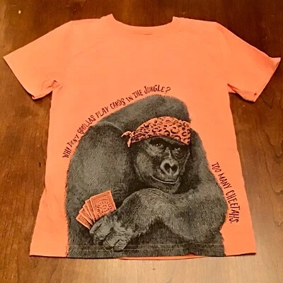 Camiseta Life Is Good Boys M Why Don’t Gorillas Play Cards... demasiados gueetas Foto 1 de 4