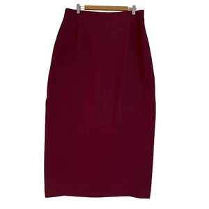 Vintage Y2K Evening By Rockmans Womens Maroon Skirt Plus Size 18 Midi Slit Women - Picture 1 of 15