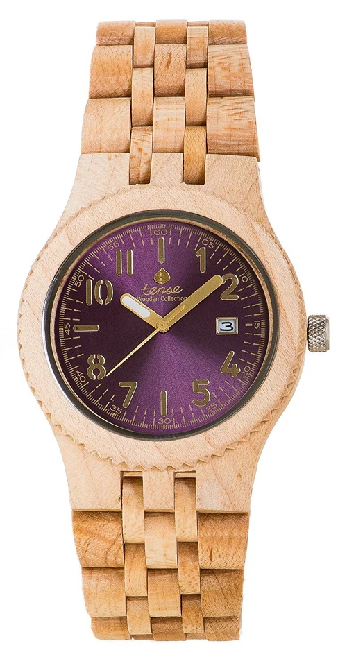 Reloj Tense Discovery Yukon Jumbo redondo de madera de arce J5200M-V Foto 1 de 1