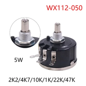 2K2 - 47K 5W Single Turn 3 Terminals Rotary Wire Wound Potentiometer WX112-050 - Picture 1 of 10