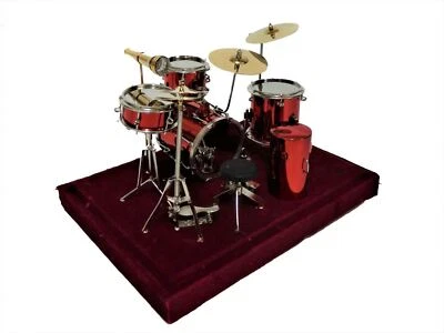 Dolls House Drum Kit Red Miniature Pub Group Band Concert Instrument 1:12 Scale - Image 1 of 4