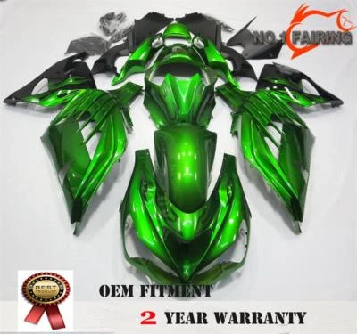 Kit de carenados verdes metálicos llama Kawasaki Ninja ZX14R ZZR1400 2012-2021 Foto 1 de 2