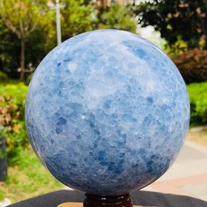 7.67LB Natural Beautiful Blue Crystal Ball Quartz Crystal Sphere Healing 1180 - Picture 1 of 24