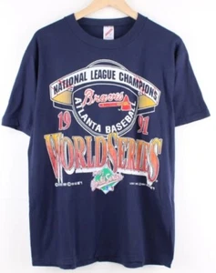 Atlanta Braves world series 1991 maglia grafica manica corta colore navy uomo donna - Foto 1 di 2