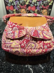 Vera Bradley Handbag Raspberry Fizz Shoulder Bag Purse Retired Pattern - Picture 1 of 5