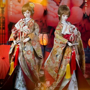 Luxury 1/6 1/4 1/3 Peony Print Kimono DDMSD Uncle Wedding Dress BJD Doll Clothes - Picture 1 of 16