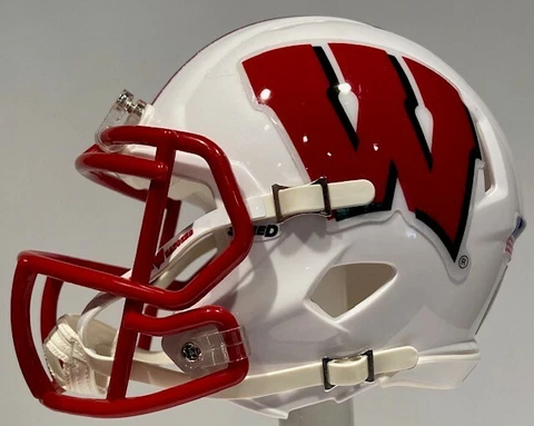 WISCONSIN BADGERS 2021 CUSTOM MINI RIDDELL FOOTBALL HELMET Cover