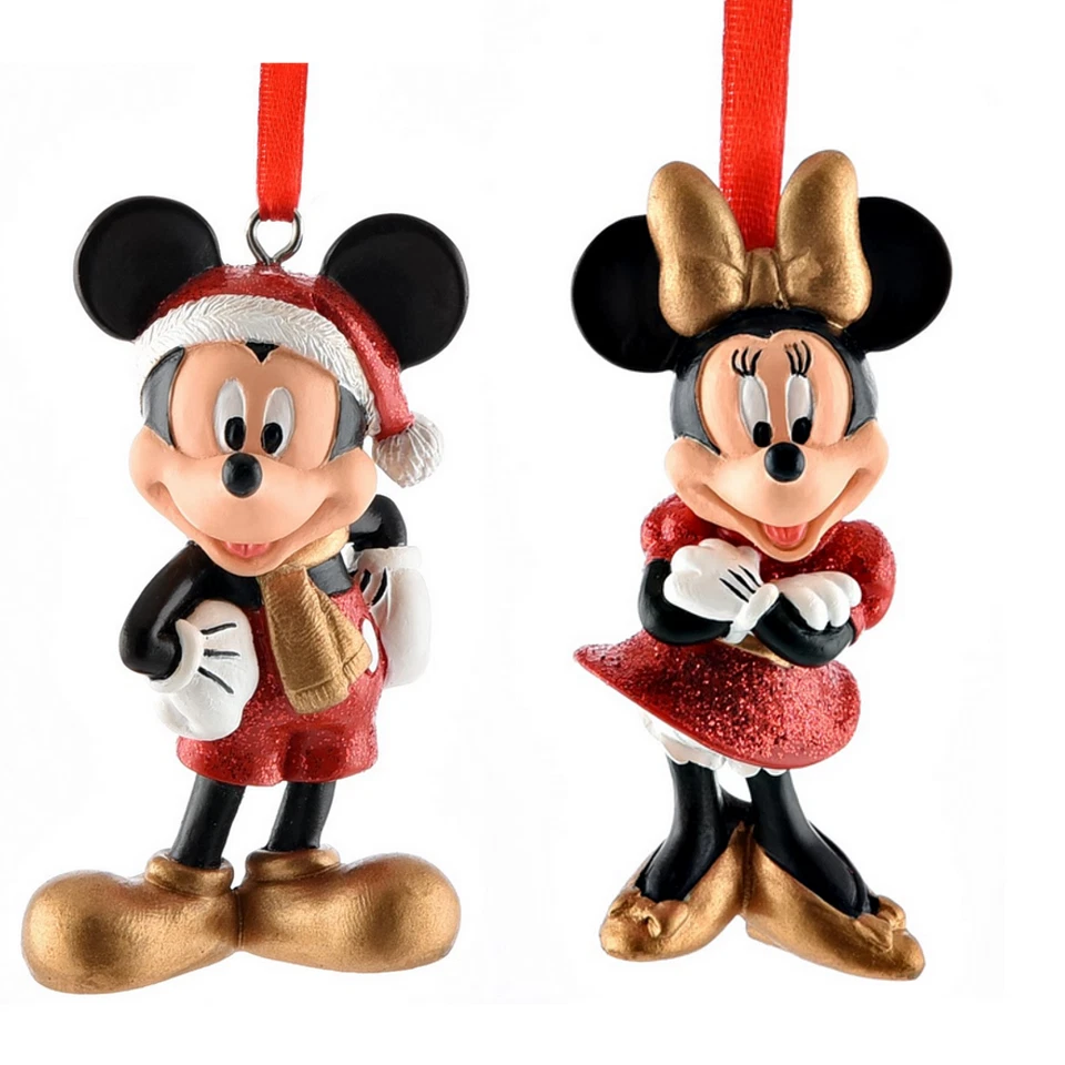 Disney Weihnachtsornamente Micky Maus & Minnie Maus - Set mit 2 Stück - Bild 1 von 1