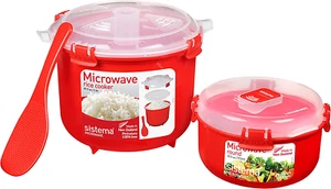 82001 Microwave Rice Cooker (2.6L) and round Microwave Food Container (915Ml) Bp - Picture 1 of 12