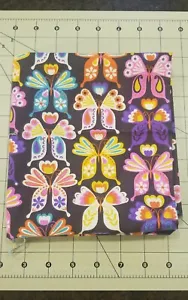 1/2+ Yard Quilt Craft 100% Cotton Fabric Grey Mod Grey Pink Purple Butterfly - Picture 1 of 3