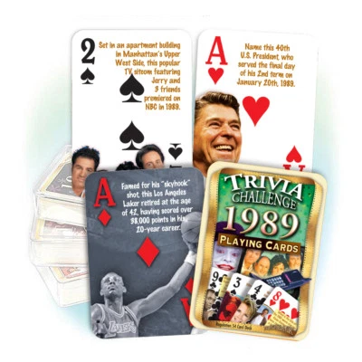 Flickback 1989 Trivia Playing Cards: Birthday or Anniversary Gift - Image 1 of 2