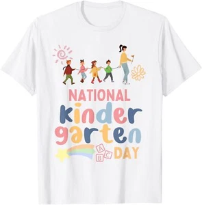 National Kindergarten Day 2023 Teacher Kids Boys Girls T-Shirt - Picture 1 of 16