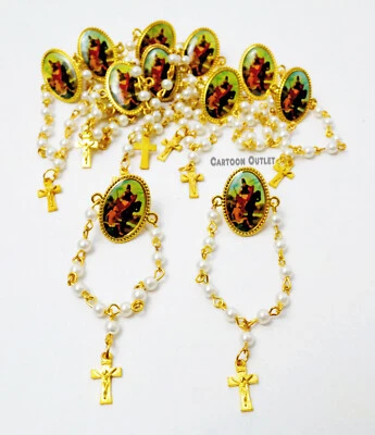 12 broches de lapela rosário San Martin Caballero favores comunhão Rosário Recuerdos broche - Imagem 1 de 4