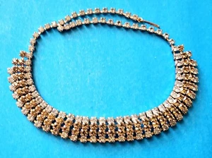 Sparkling Light Blue Green Cocktail Collar Necklace - Picture 1 of 6