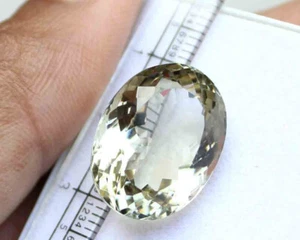 20.40 Ct 15*20 Mm Natural Green Amethyst Faceted Cut Green Oval Loose Gemstone - Picture 1 of 5
