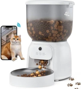 Alimentador automático para gatos con cámara, dispensador de comida para gatos. - Bild 1 von 6