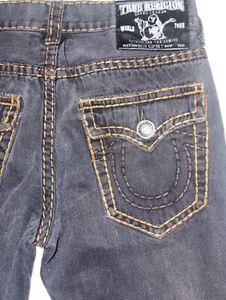 Mens True Religion Straight Jeans With Orange Stitching - Picture 1 of 4