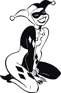 Vinyl Decal Truck Car Sticker Laptop Window  - DC Batman Sitting Harley Quinn - Picture 1 of 5