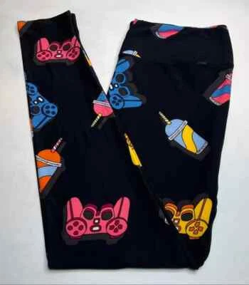 OS Lularoe Leggings Comida Boba Bebida Videojuego Controlador en Negro NUEVO 258375 Foto 1 de 4