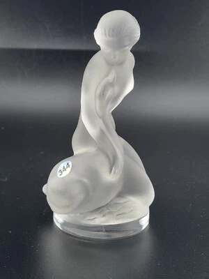 Vintage Lalique Crystal France Leda Nude Woman & the Swan Frosted Style 11905 - Image 1 of 4