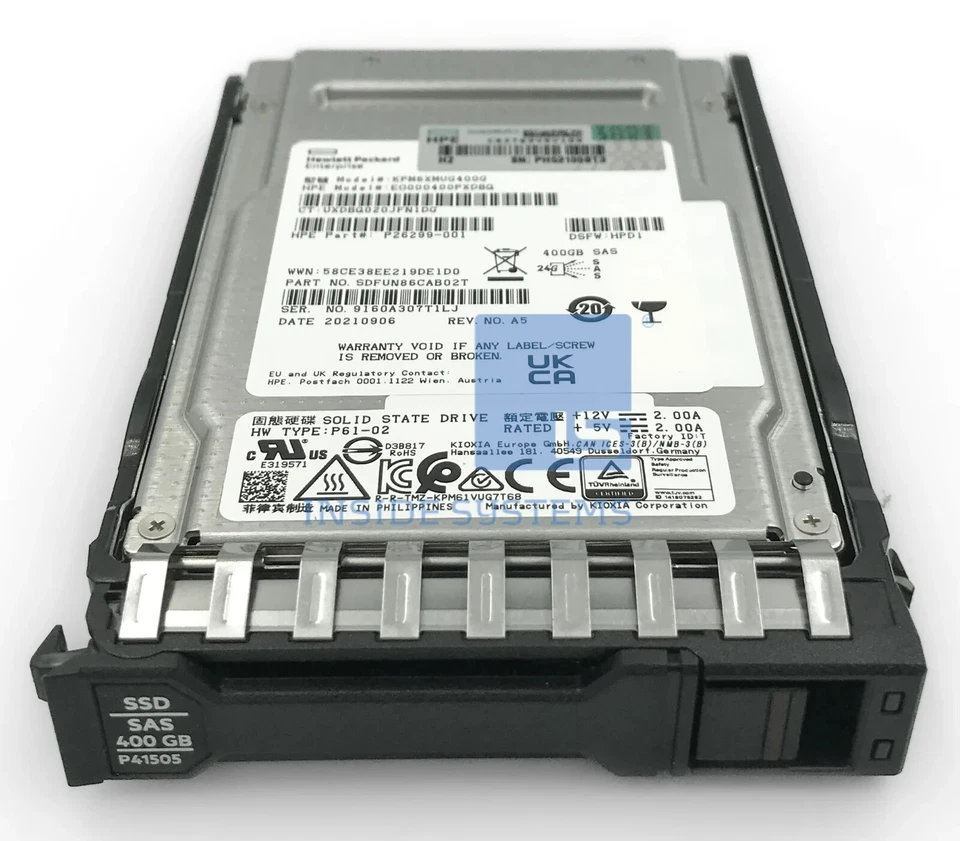 -- NEW IN BAG -- EO000400PXDBQ HP 400GB 24G SAS 2.5" WI BC SFF HDD -- P26299-001 - Image 1 of 1