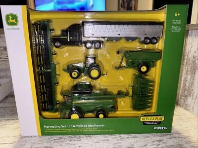 John Deere Harvesting Set Die Cast Replica 1/64 Scale X9 1100 8r 370 Semi Cart - Image 1 of 4